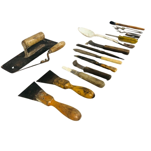 75 - Collection of Vintage Tools - Including Paring Knife, Pointing Trowel, Scrapers Etc