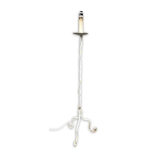 314 - White Painted Wrought Metal Standard Lamp approx height 135cms