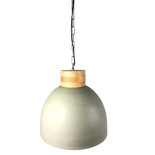 350 - Two Metal Pendant Lights Industrial Style. Height of shades approx 37cm high x 39cm diameter