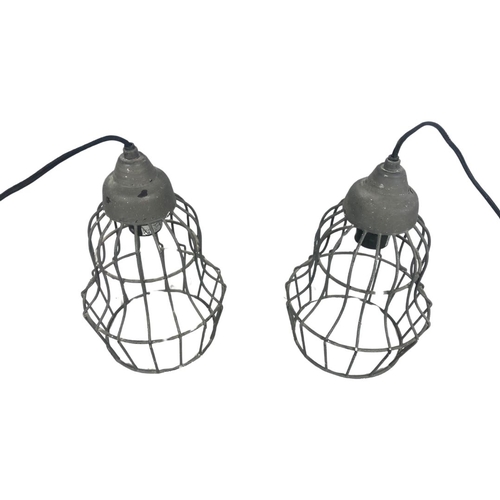 352 - Pair of Industrial Style Cage Lights