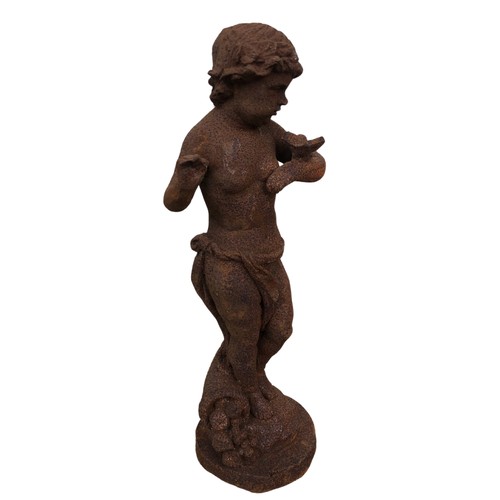 358 - Cast Metal Rustic Putti with a Butterfly ref 35