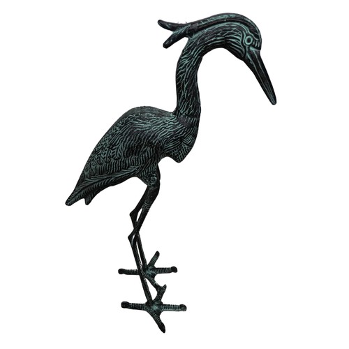 363 - Galvanised Metal Garden Heron 70cm tall ref 33