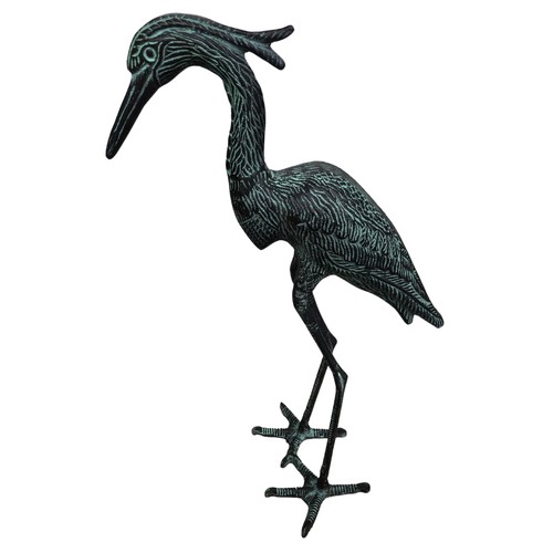 363 - Galvanised Metal Garden Heron 70cm tall ref 33