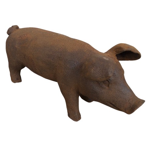 370 - Cast Metal Rustic Garden Ornament in the form of a Pig ref 39