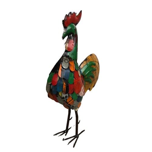 386 - Recycled metal tin plate model, of a Cockerel ref 59