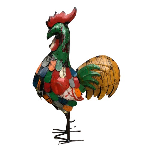 386 - Recycled metal tin plate model, of a Cockerel ref 59