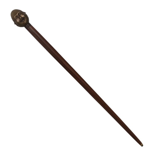 390 - Metal topped Budda walking stick ref  65