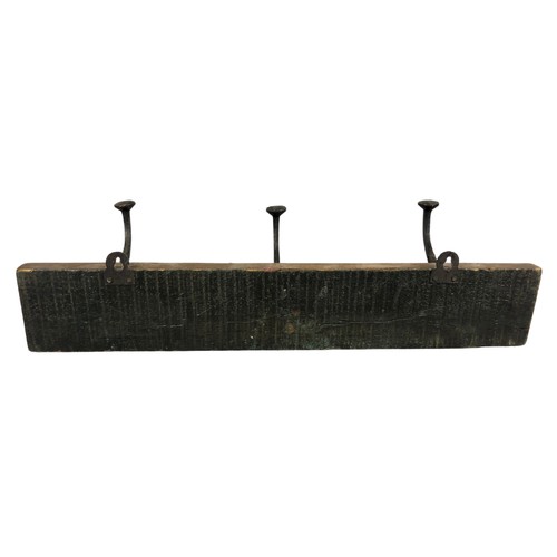 393 - Wooden coat rack with 3 hooks ref 51