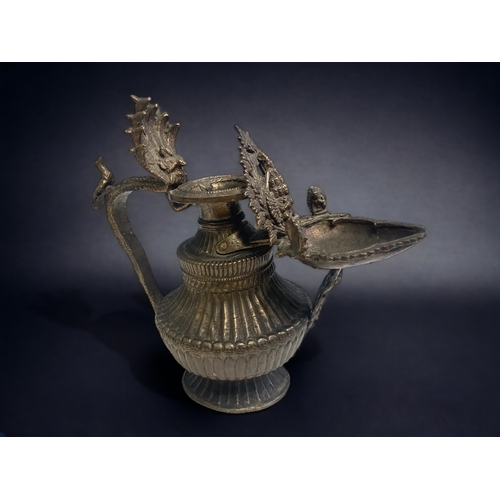 451 - 19th Century Indian Bronze/Brass Oil Burner H- 28cm