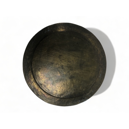 462 - An Intricately hand chiselled brass Vintage Tray / Plate