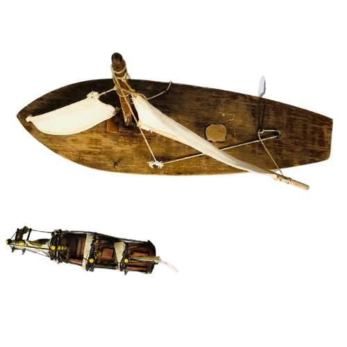 136 - Small Pond Yacht & Model galleon.