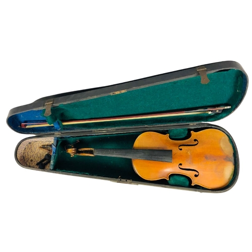 161 - German Violin Circa 1900 Branded Vuillamme Paris on the back, no fittings 1 repair to table. Length ... 