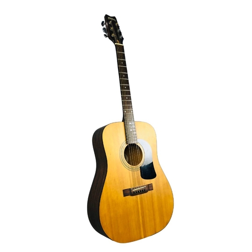 166 - Washburn Acoustic Guitar D-5  serial no 98087749 with case.  Mother of pearl inlaid fret board