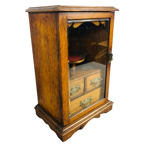 252 - Edwardian Smokers Cabinet, Having 3 fitted drawers to the Interior with original Brass Handles, and ... 