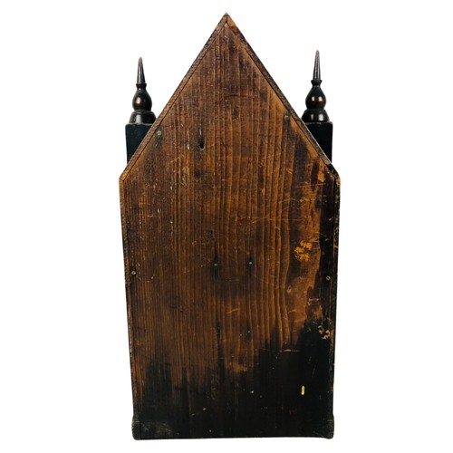 253 - 19th Century American Mantle Clock in the Gothic manner. Has Key and Pendulum and has been seen work... 