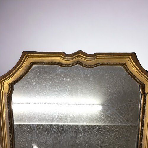 223 - 19th Century Moustache topped mirror Gilt frame.Height 88cmWidth 53cm