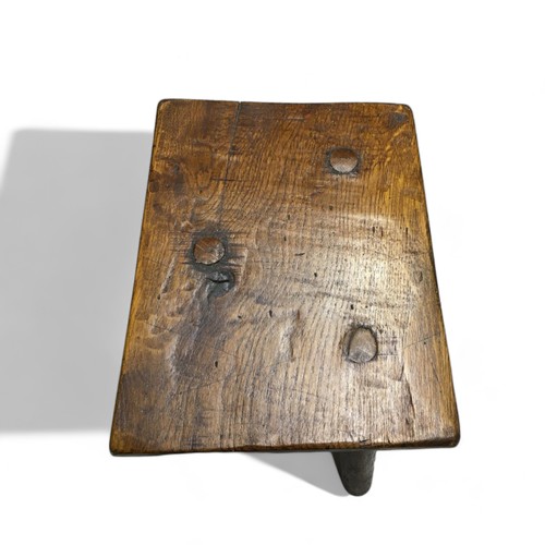 249 - Antique English Oak Three Legged Stool in the 18th Century Style. Height 29cm