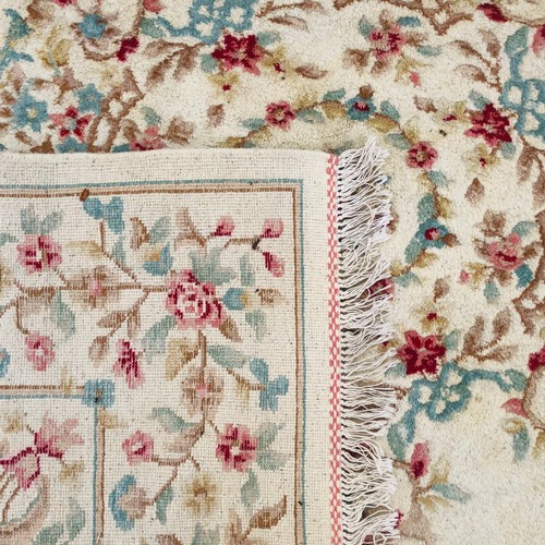 203 - Very Large Wool Country House Room Size Rug. Thick pile in the Chinese Manner. Cream and Pastel Tone... 