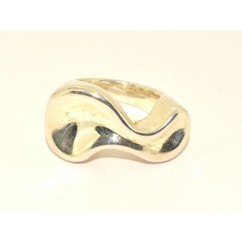 404 - 925 silver designer twist saddle ring size M