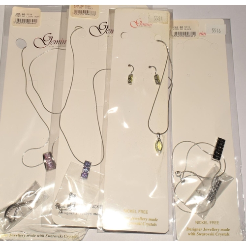 417 - 4 x 925 silver new with labels Swarovski earrings and matching pendant sets each originally average ... 