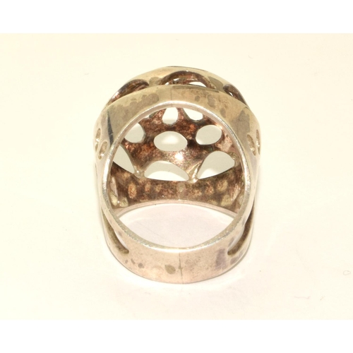 418 - 925 silver large open design ring size O