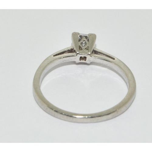 415 - Platinum ladies Diamond solitaire hall marked as Diamond in ring of approx 0.25ct size L