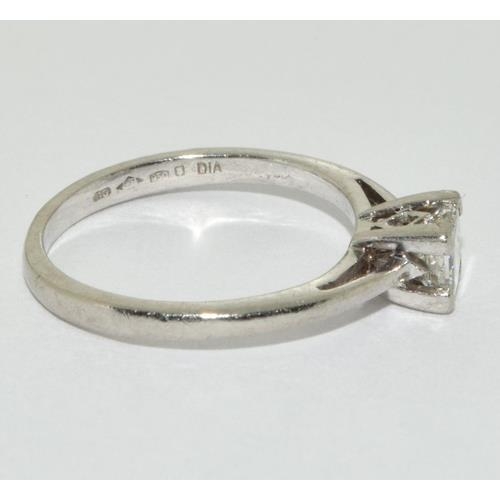 415 - Platinum ladies Diamond solitaire hall marked as Diamond in ring of approx 0.25ct size L