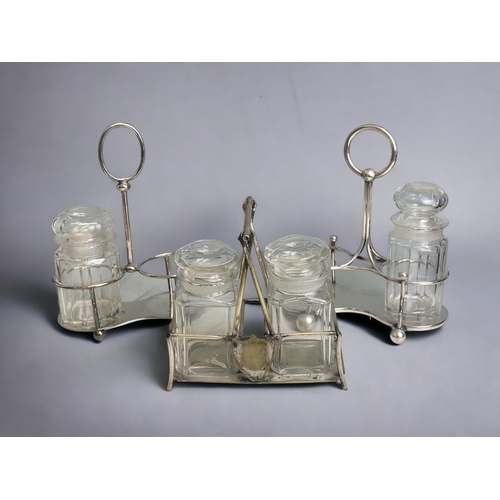 736 - Three Victorian Silver Plate & Cut Glass Pickle Jar Stands.