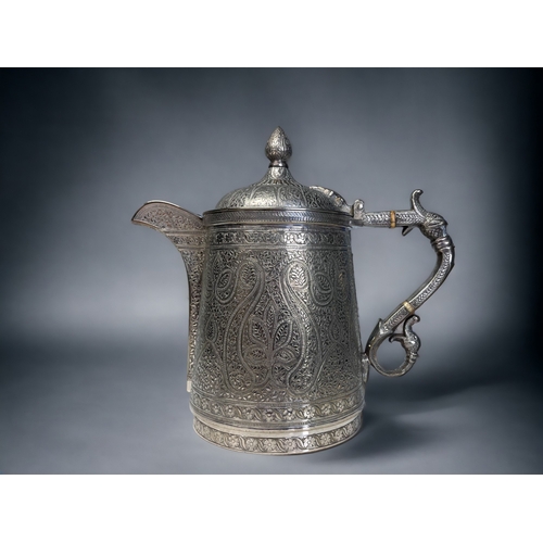 380 - A VICTORIAN SILVER PLATE KASHMIRI STYLE TEAPOT & MILK JUG. 
By Roberts & Belk, Circa 1875. 
Elborate... 