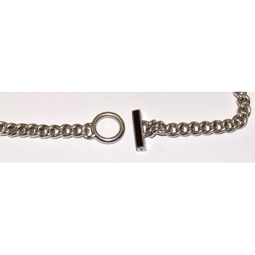 423 - Good heavy 925 silver neck chain with T bar 50cm long 97g