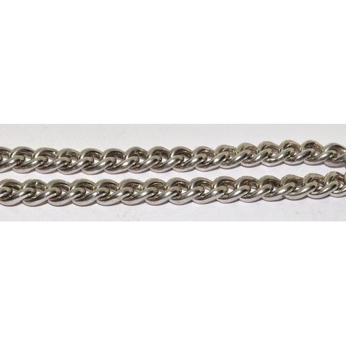 423 - Good heavy 925 silver neck chain with T bar 50cm long 97g