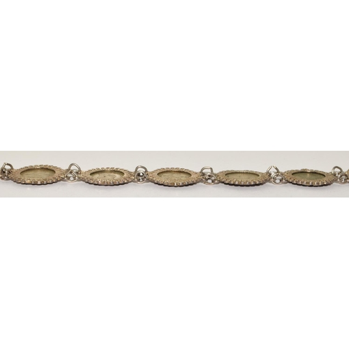 424 - 925 silver three penny bit bracelet 23g