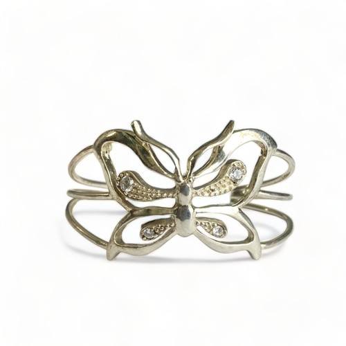 427 - A ladies sterling silver Butterfly bangle.