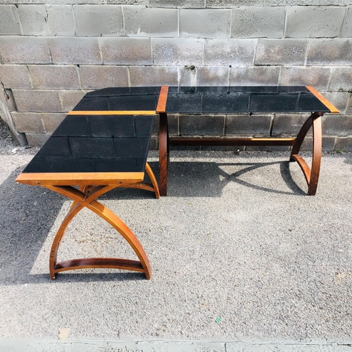 1 - Modern L Shaped Sectional Desk with Glazed Top