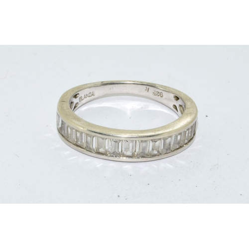 410 - 925 silver ladies Elanza baguette stone 1/2 eternity ring size R