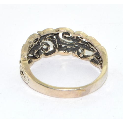 420 - 925 silver open work scroll ring size S