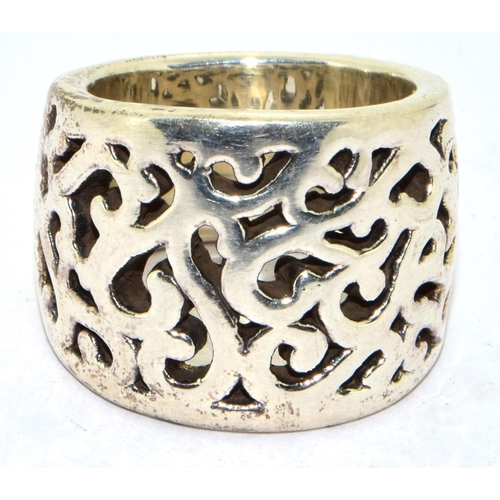 432 - 925 silver large open work possible signet ring size N