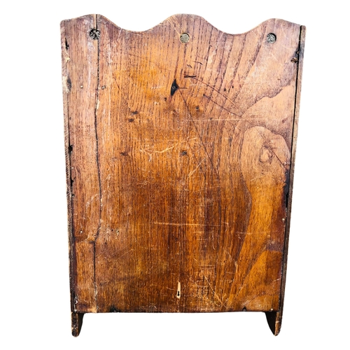 10 - Oak Wall Smokers Cabinet with heavily carved door panels.Height 42 x  width 33cm x depth 18cm