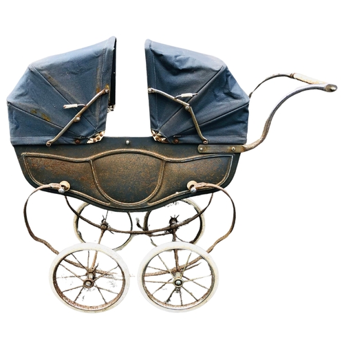 48 - Triang Vintage Twin Dolls Pram