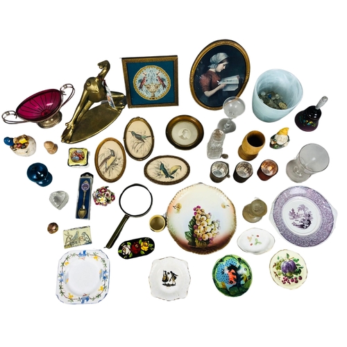 57 - Collection of Collectable Items to include Georgian glass, miniature pictures etc.