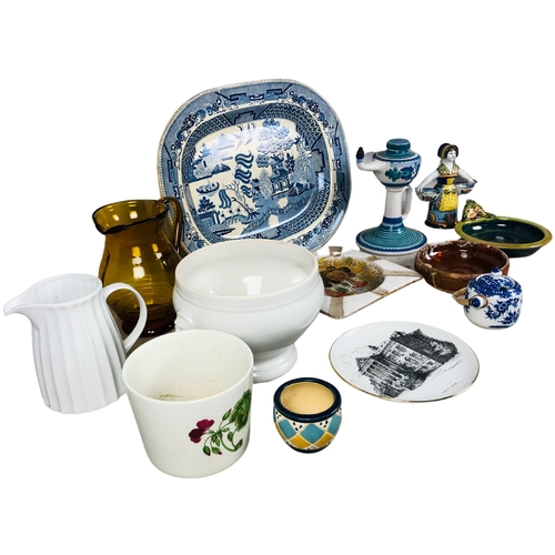 60 - Collection of Ceramic Items to include Gouda ware willow pattern etc.