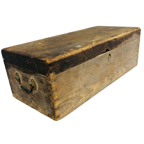 73 - Vintage Pine Wooden Box