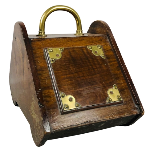 78 - Wooden Coal Box with Brass Handle Additions