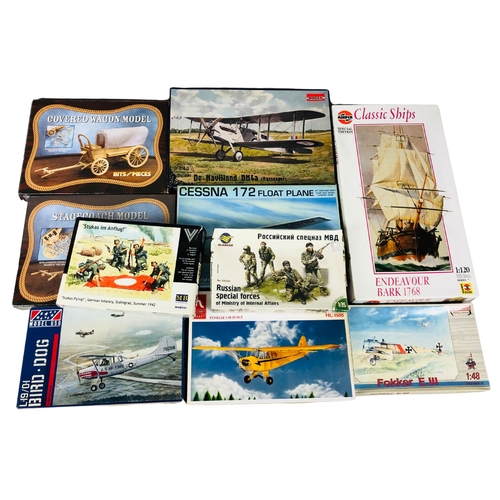 125 - Collection of Model Planes, Boats Etc by Airfix, Roden, Hobby Craft. Some unopened.