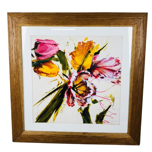 127 - Picture, modern art print.  Floral spray.