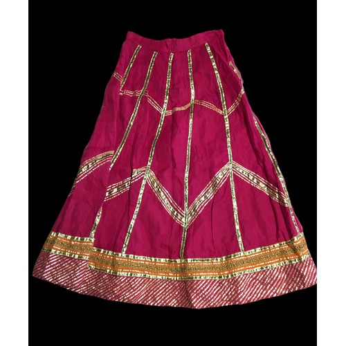 379 - Rajistani Skirt and Shawl/Headress Pink