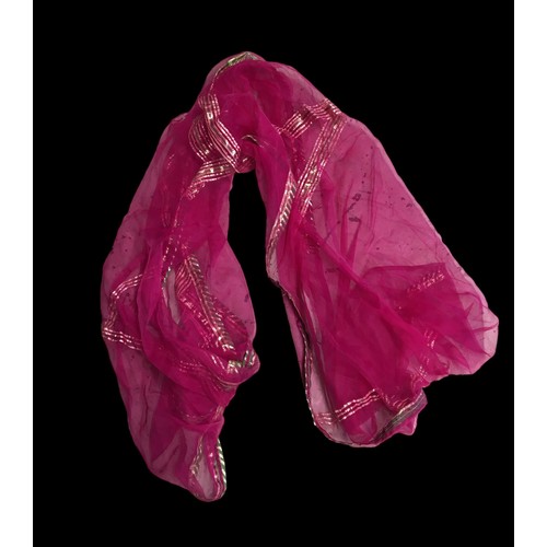 379 - Rajistani Skirt and Shawl/Headress Pink