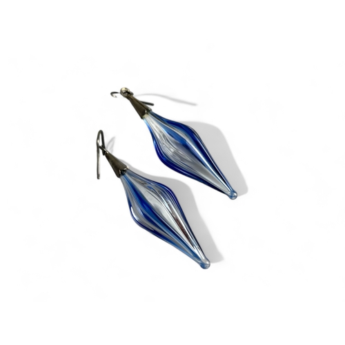 365 - A pair of Murano glass drop earrings.Length - 55mm