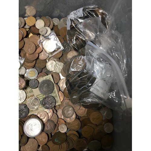 283 - 12.5 kg+ of Coins! Various dates and Countries all in a Plastic container to include:Georgian, Victo... 