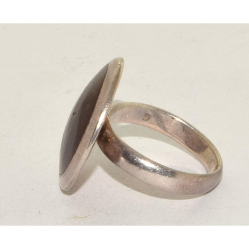 199 - 925 silver polished round shape organic/nut ring size P